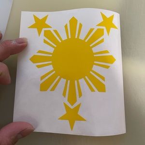 philippine 3 stars and a sun decal sticker size 5"